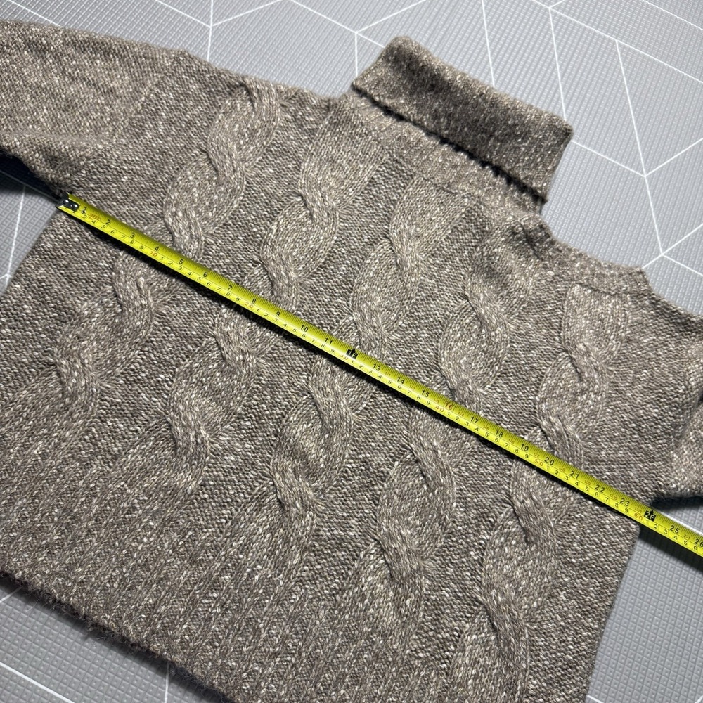 Veronica Beard Selleck Cutout Turtleneck Sweater XL Camel Brown Alpaca Wool - Picture 6 of 7